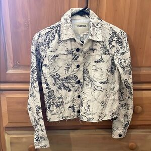 L'AGENCE Women's Janice Paisley Cropped Denim Jacket